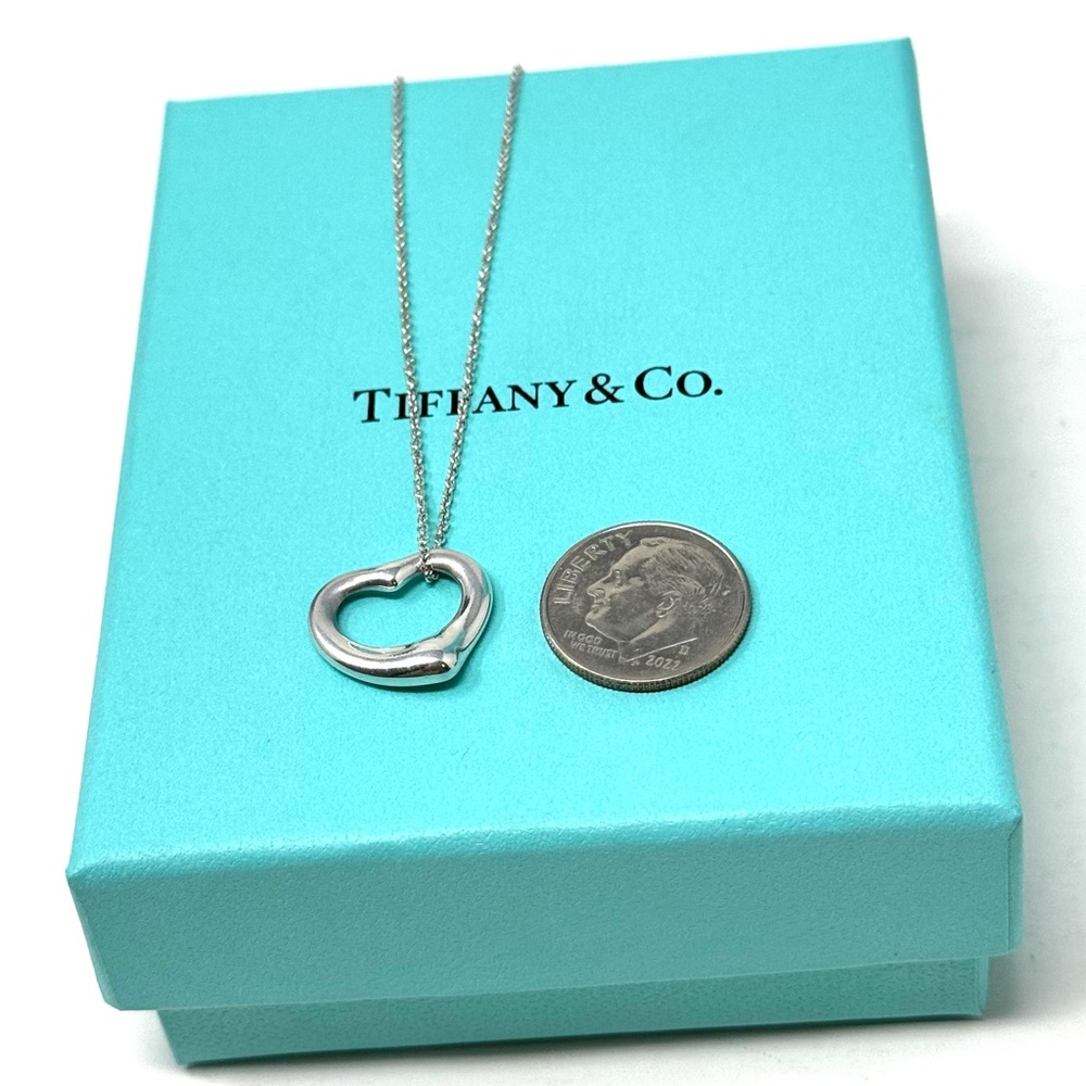 Authentic Tiffany & CO. Elsa Peretti Small Size Open Heart Neck… - Picture 15 of 15